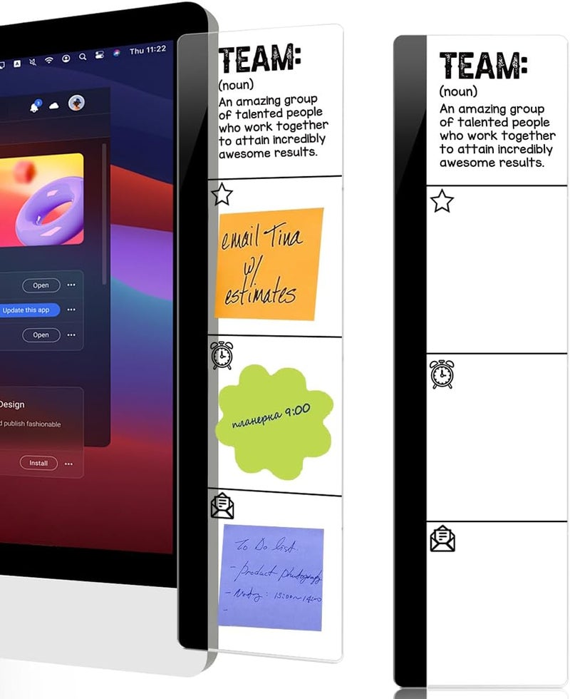 HTBIG Computer Monitor Memo Board Team Quotes Desktop Logo Decor Monitor Message Board Sticky Notes Office Desk Accessories for Send Family Members Office Friends and Colleagues Gifts - Image 1